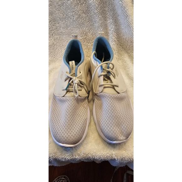 Sperry Fathom Lace Up Sailing Sneakers Shoes Women Sz 11M Beige Low Top Boating - Picture 5 of 6